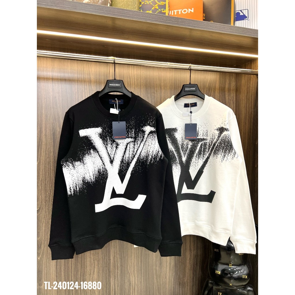Áo Nỉ LV Nam Nữ In Logo Loang Siêu Đẹp - Áo Nỉ LV Nam Nữ In Nhiệt Cao Cấp