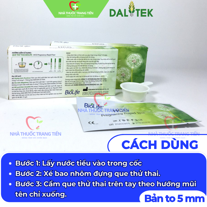 Que thử thai thế hệ mới HCG Biolife - test thai nhanh, chính xác