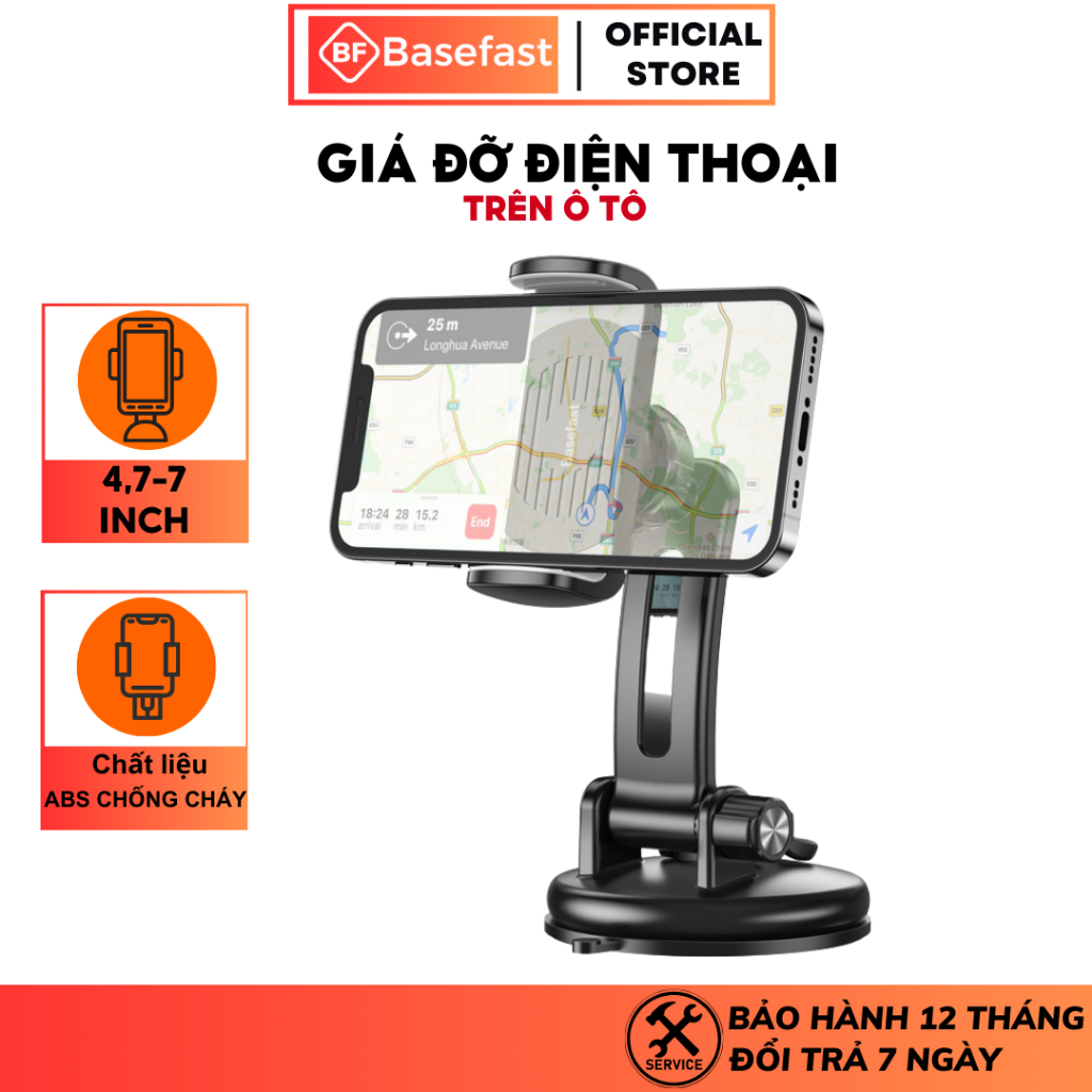 Giá đỡ điện thoại trên ô tô Basefast GK03 - Kẹp trên Taplo , Kính chắn gió chất liệu cao cấp chắc chắn