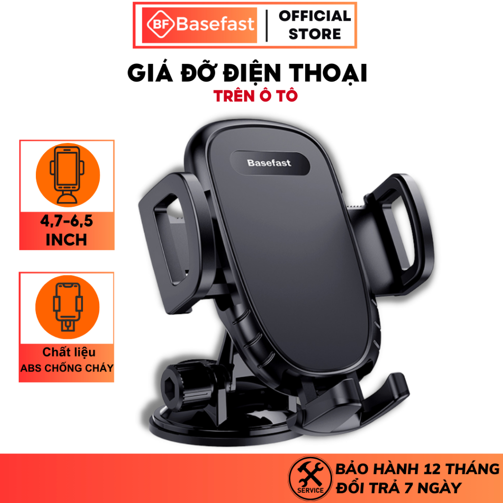Giá Đỡ Điện Thoại Basefast GK06 - Kẹp Cao Cấp Trên Xe Hơi ( Ôtô ), Gắn Bảng Điều Khiển Trên Taplo, Kính Chắn Gió, v.v.