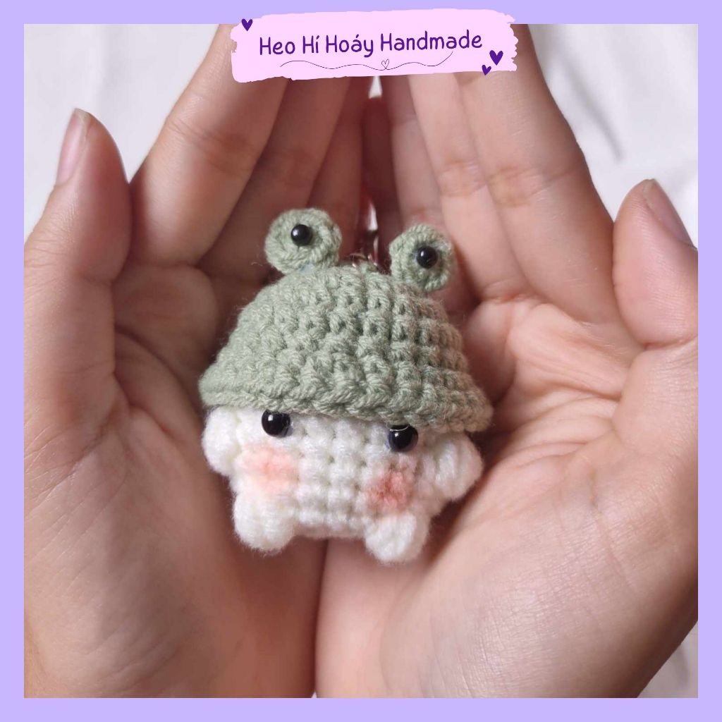 Móc khóa nấm bằng len Heo Hí Hoáy dễ thương