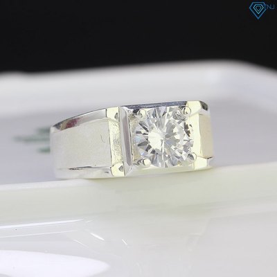 Nhẫn nam bạc công nghệ xăm cát đính đá phong cách đơn giản NNA0489 - Trang Sức TNJ