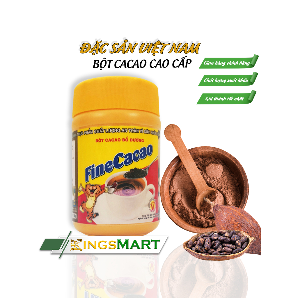 Bột cacao Fine 150g - Thương hiệu TIẾN PHÁT - Đặc sản Quy Nhơn - Hũ 150g - Kingsmart