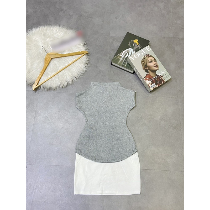 SÉT ÁO THUN CỔ CAO CHÂN VẤY ÔM BODY HÌNH THẬT CHUẨN SHOP THỜI TRANG NỮ LCT STORE