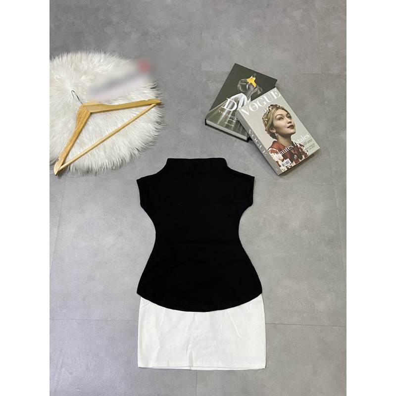 SÉT ÁO THUN CỔ CAO CHÂN VẤY ÔM BODY HÌNH THẬT CHUẨN SHOP THỜI TRANG NỮ LCT STORE