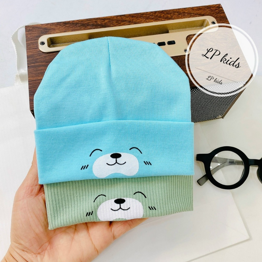 Mũ sơ sinh cotton 1 LỚP cực đẹp họa tiết đáng yêu cho bé M11