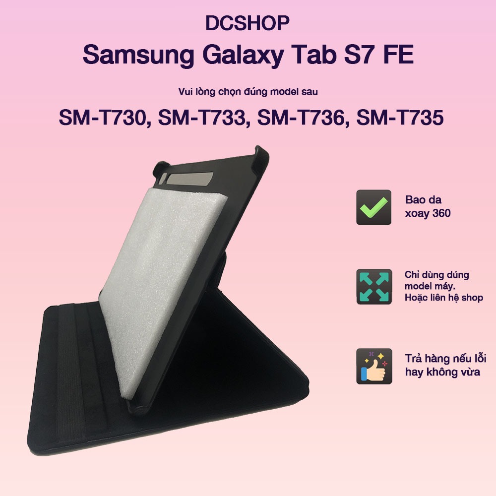Bao da Samsung Galaxy Tab S7 FE 12.4 inch - Bao da SM-T730, SM-T735, SM-T736