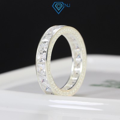 Nhẫn bạc nam tròn đính đá vuông cá tính NNA0491 - Trang Sức TNJ