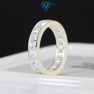 Nhẫn bạc nam tròn đính đá vuông cá tính NNA0491 - Trang Sức TNJ