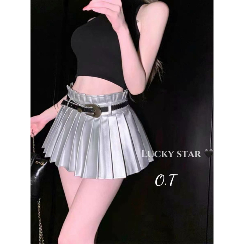 Chân váy da ngắn hotgirl xếp ly hàng QC loại 1