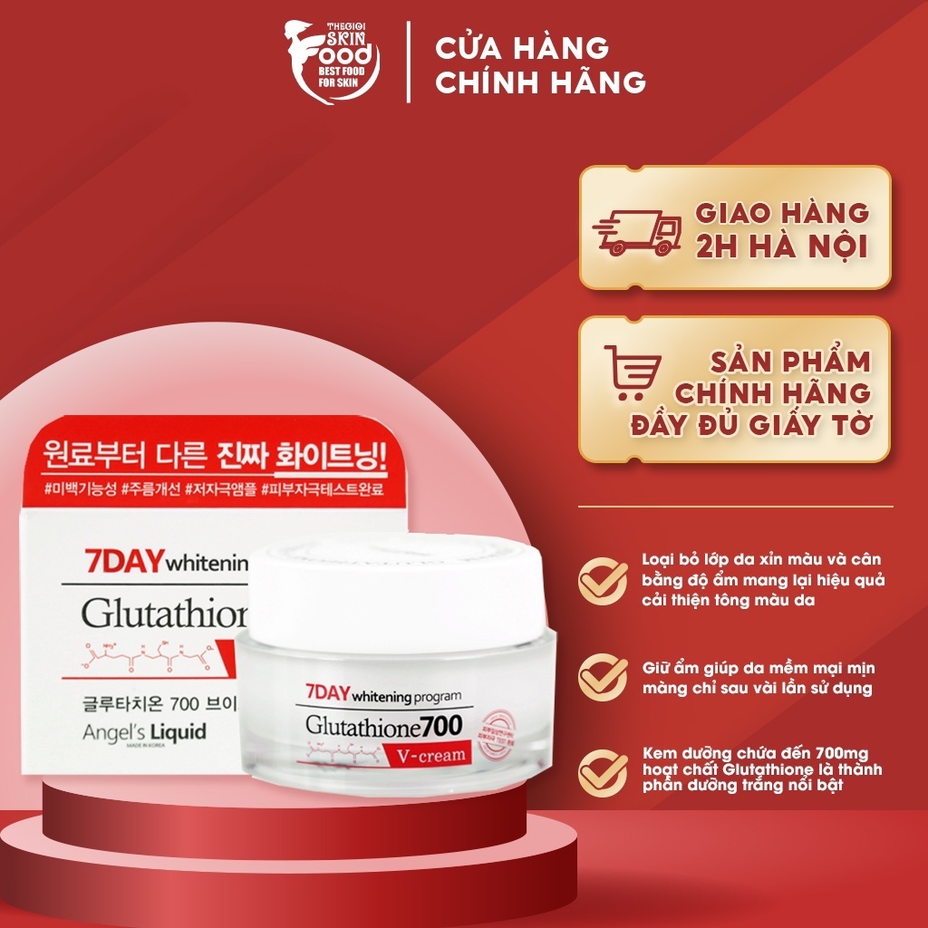 Kem dưỡng trắng da 7DAY GLUTATHIONE 700 VCREAM ANGEL'S LIQUID
