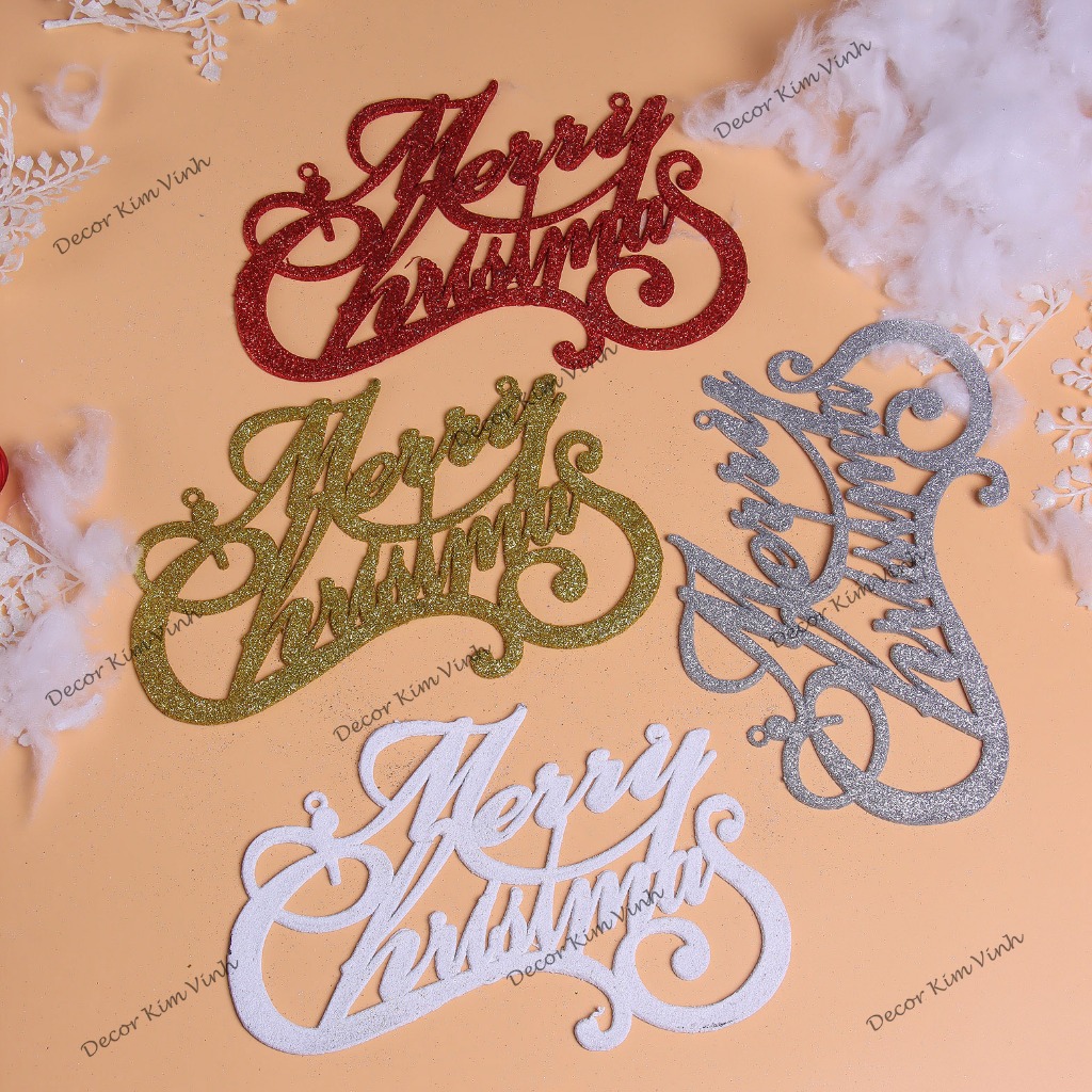 Chữ CH08 Merry Christmas Kim Tuyến Phụ Kiện Trang Trí Cây Thông Noel Giáng Sinh