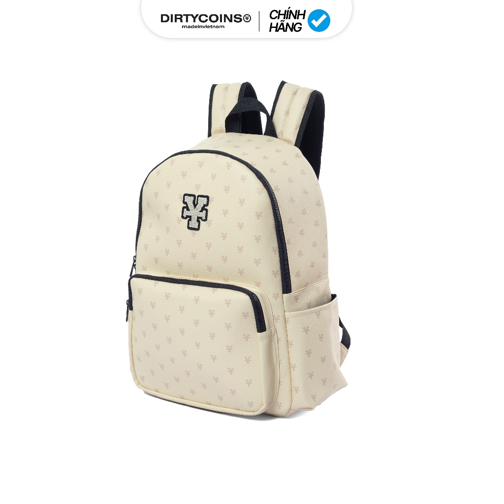 Balô DirtyCoins Pattern Leather Backpack - Cream