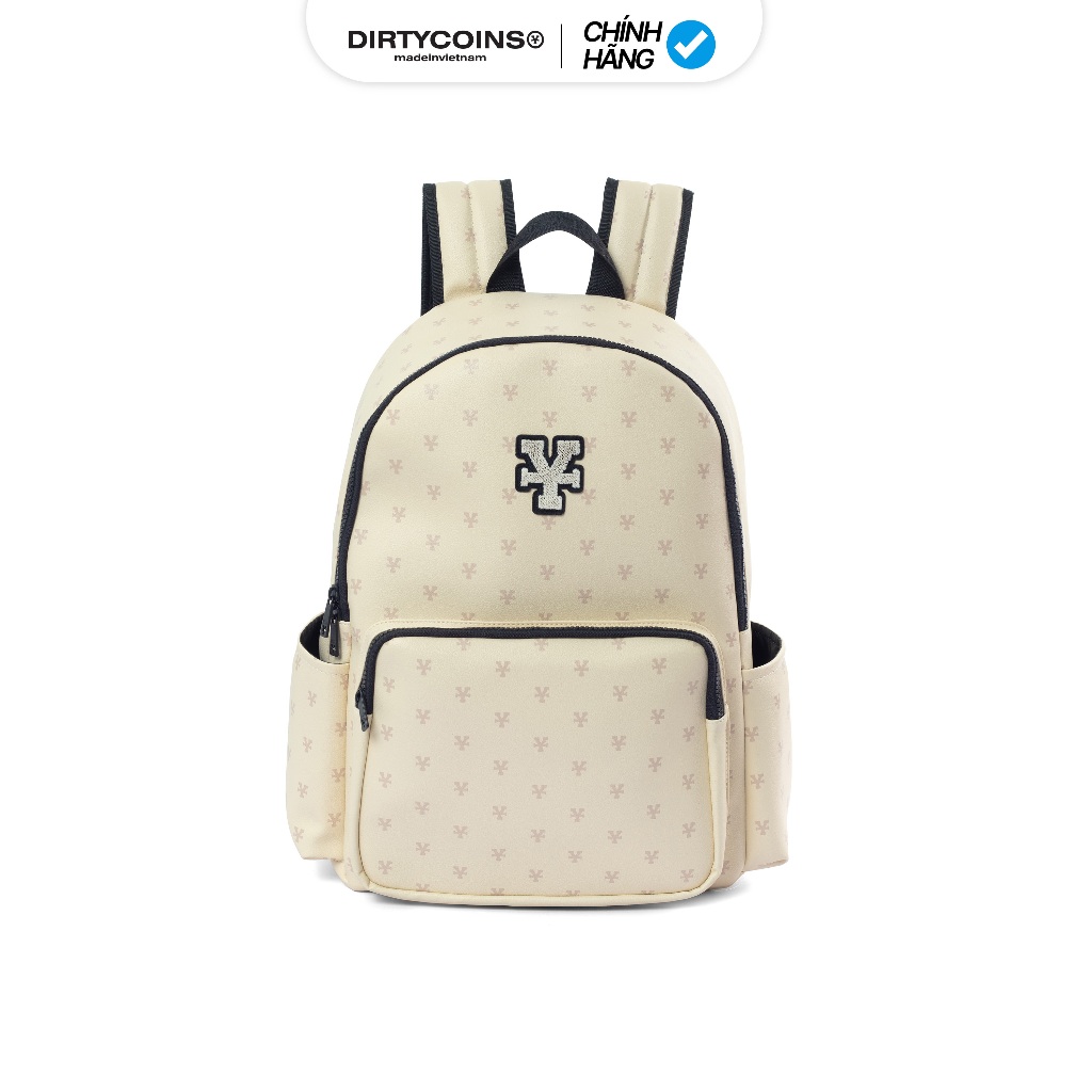 Balô DirtyCoins Pattern Leather Backpack - Cream