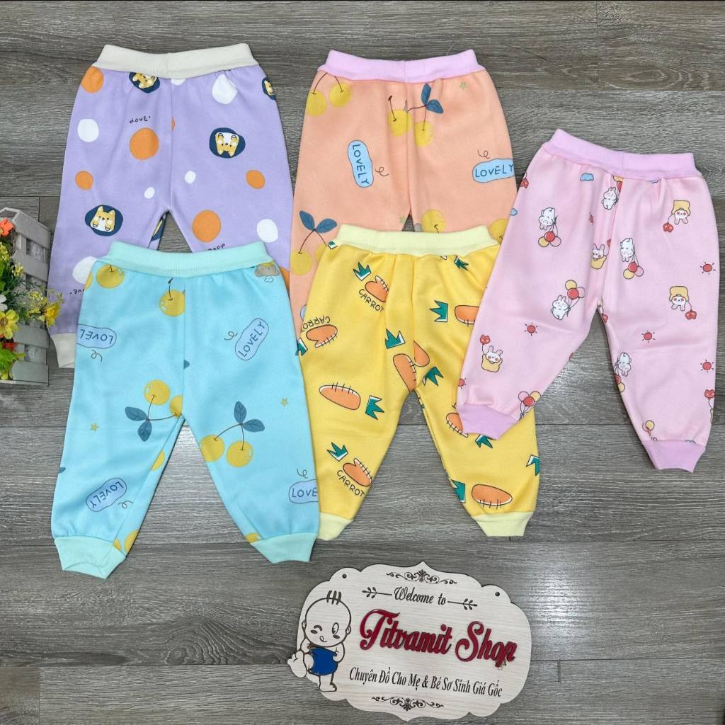 Quần dài nỉ lông hoạ tiết cho bé, quần dài mặc thu đông cho bé sơ sinh