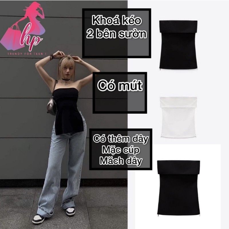 Áo ống cúp ngực có mút ,áo quây dài có 2 khoá hông xẻ tà kiểu ôm body Hàn Quốc cực sang chảnh G204