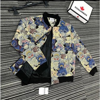 Áo khoác Bomber Gấu Nam phong cách Moschino Play Boy chất vải gấm dầy dặn Siêu Đẹp xu hướng