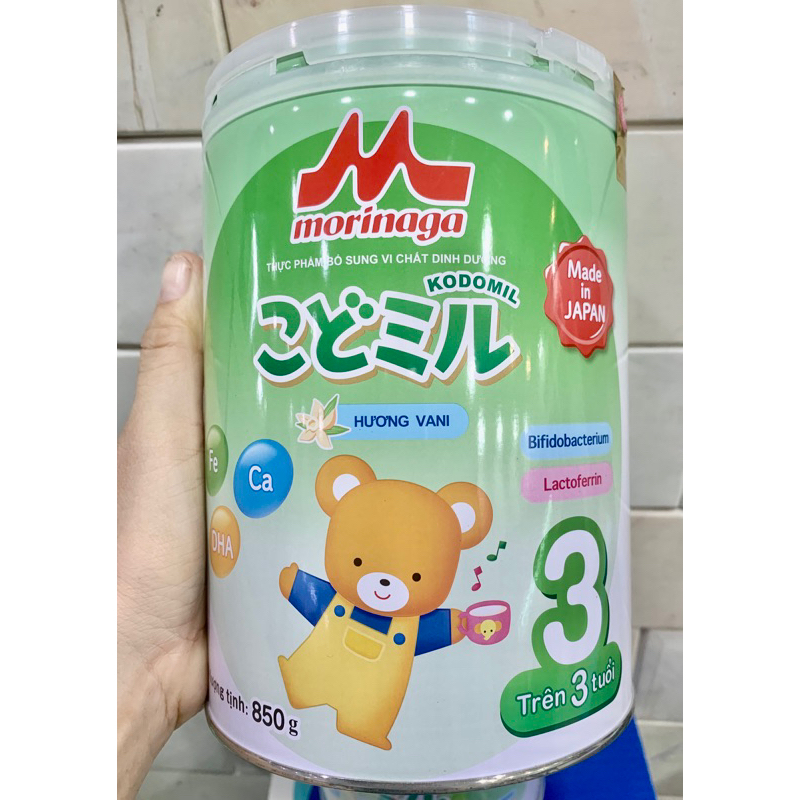 Lon sữa bột Nhật Bản Morinaga số 3 850g Chính hãng vani Tặng quà