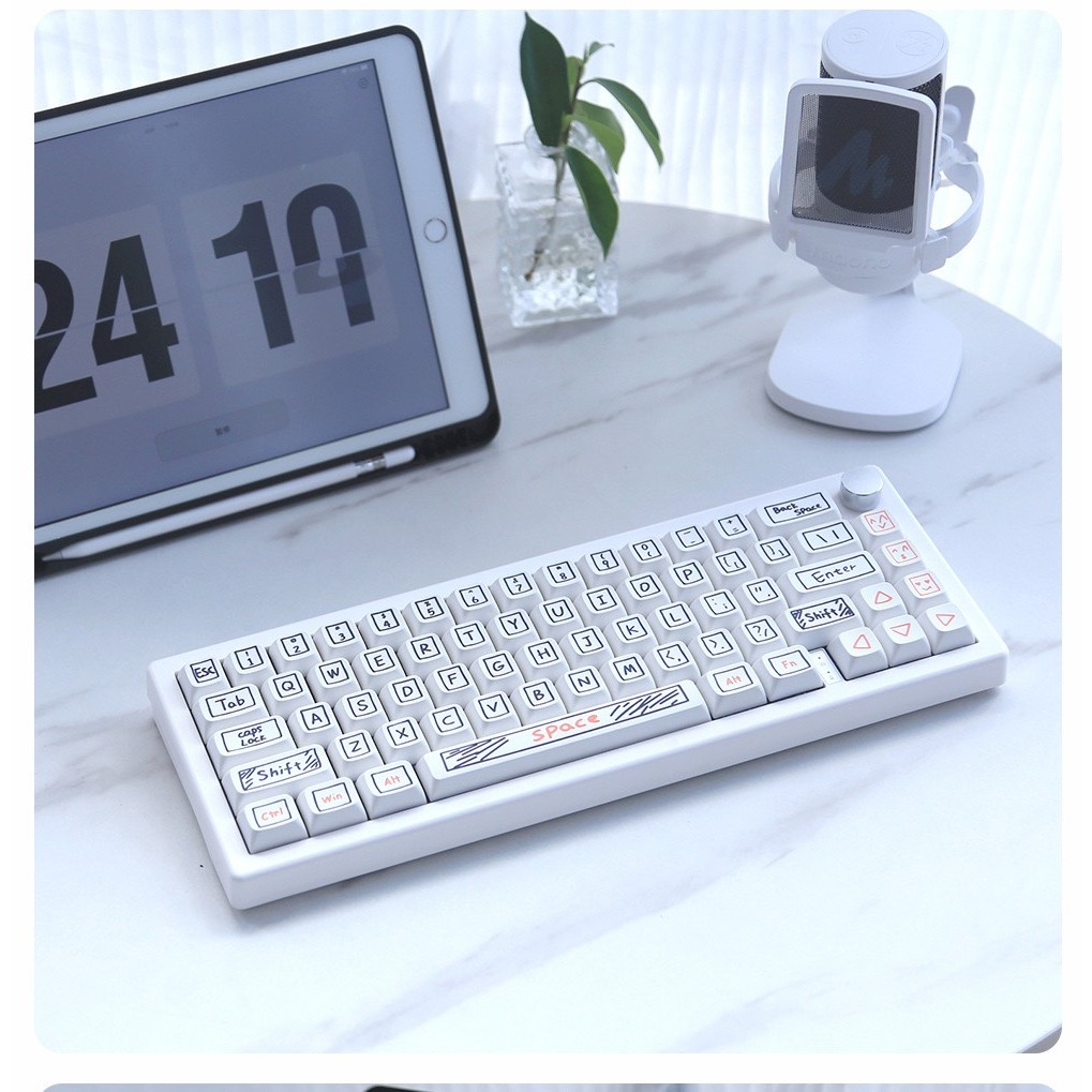 Keycap Water Color Pen Vẽ Bút Chì Anime - XDA - PBT Dyesub - 125 nút - Full box khay đựng