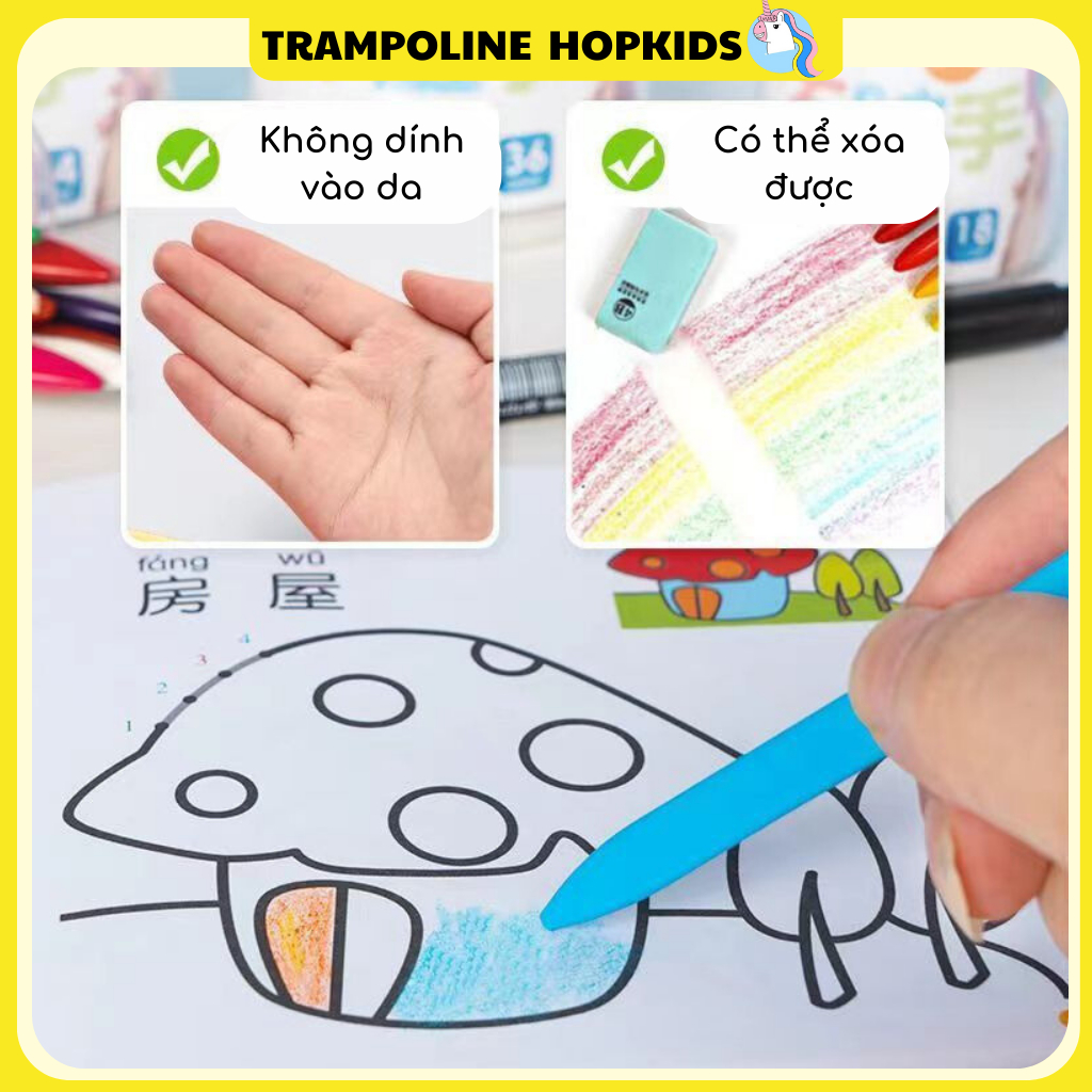 Bút Màu Hữu Cơ Cho Bé Hộp Nhựa, Bút Sáp Màu Tự Nhiên An Toàn 12/24/48 Màu, Không Bẩn Tay Và Quần Áo