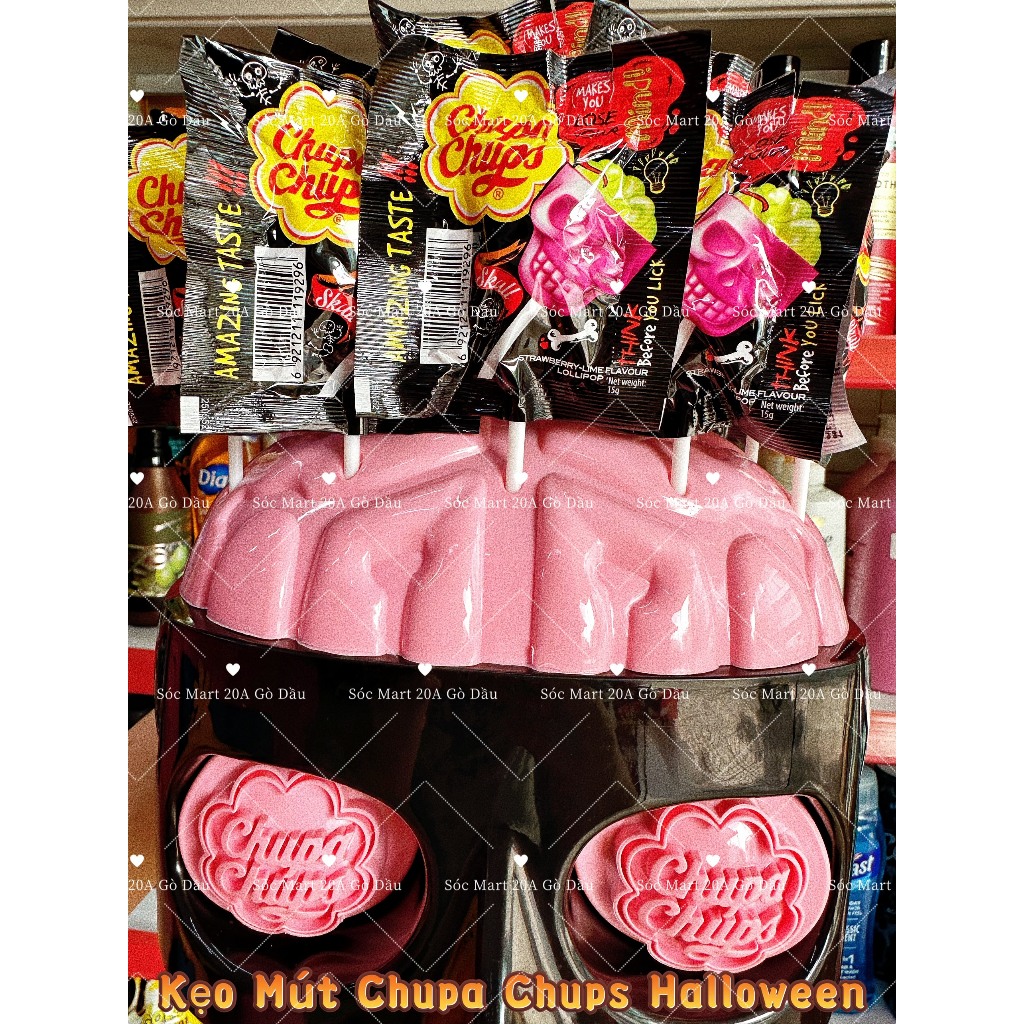 Lẻ - Kẹo Mút Chupa Chups Halloween Đầu Lâu Vị Dâu - Chanh ⚡ Siêu Hot ⚡ Siêu Hấp Dẫn