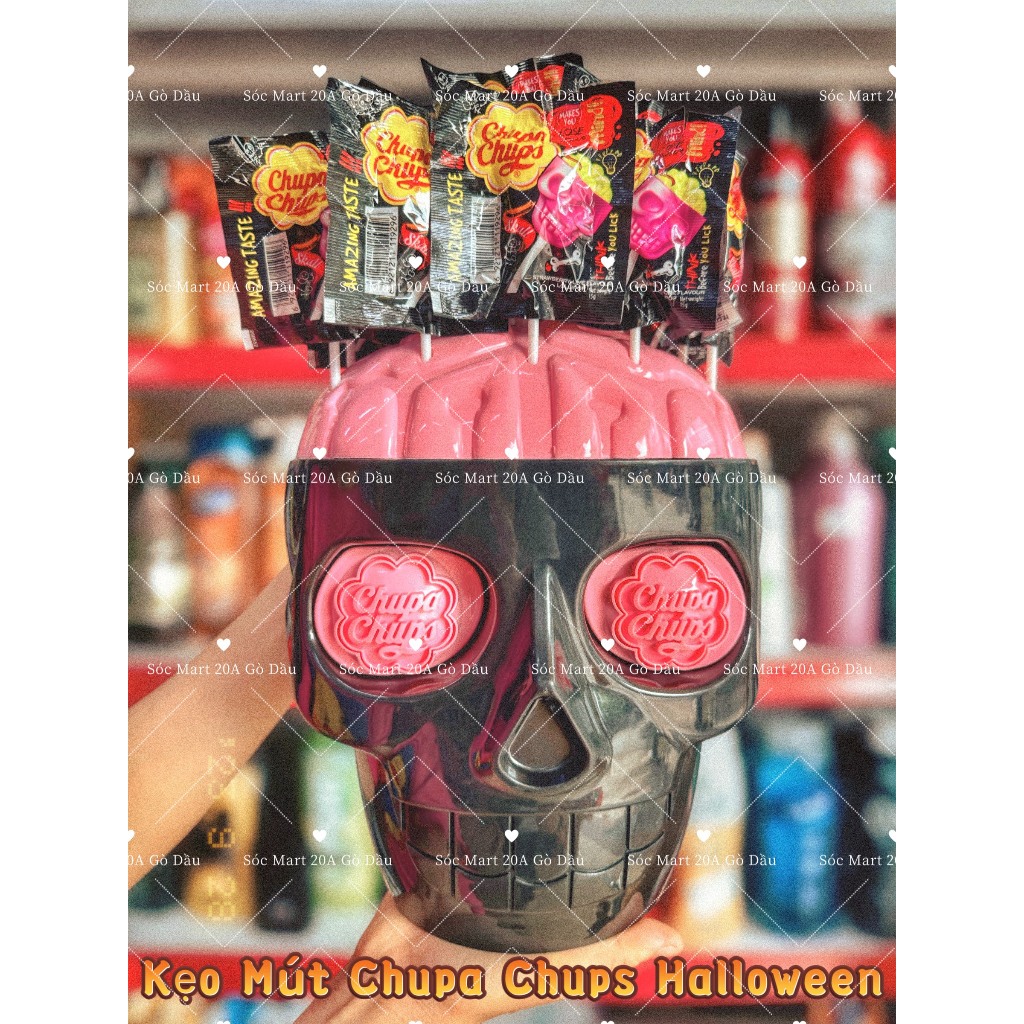 Lẻ - Kẹo Mút Chupa Chups Halloween Đầu Lâu Vị Dâu - Chanh ⚡ Siêu Hot ⚡ Siêu Hấp Dẫn