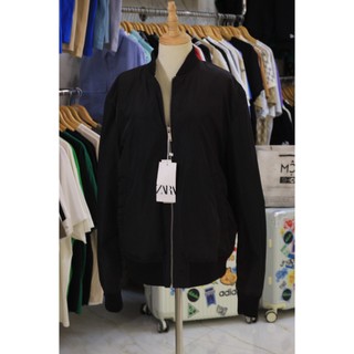 [CHÍNH HÃNG] - ÁO KHOÁC ZARA BOMBER PHỐI VẢI - ĐEN - CODE: RN77302