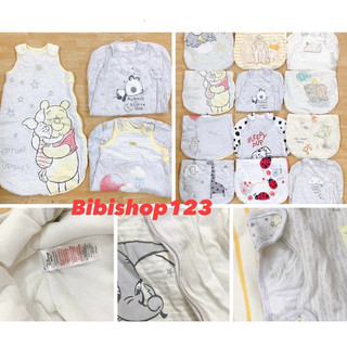 Túi ngủ trần bông hàng xuất dư HM, desney,.. vải Organic Cotton lót bông mỏng cho bé trai bé gái lỗi nhẹ