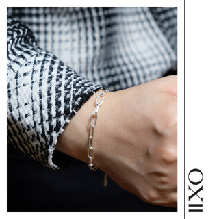 Vòng tay, lắc tay mắt xích - bạc - unisex nam nữ - iixo studio