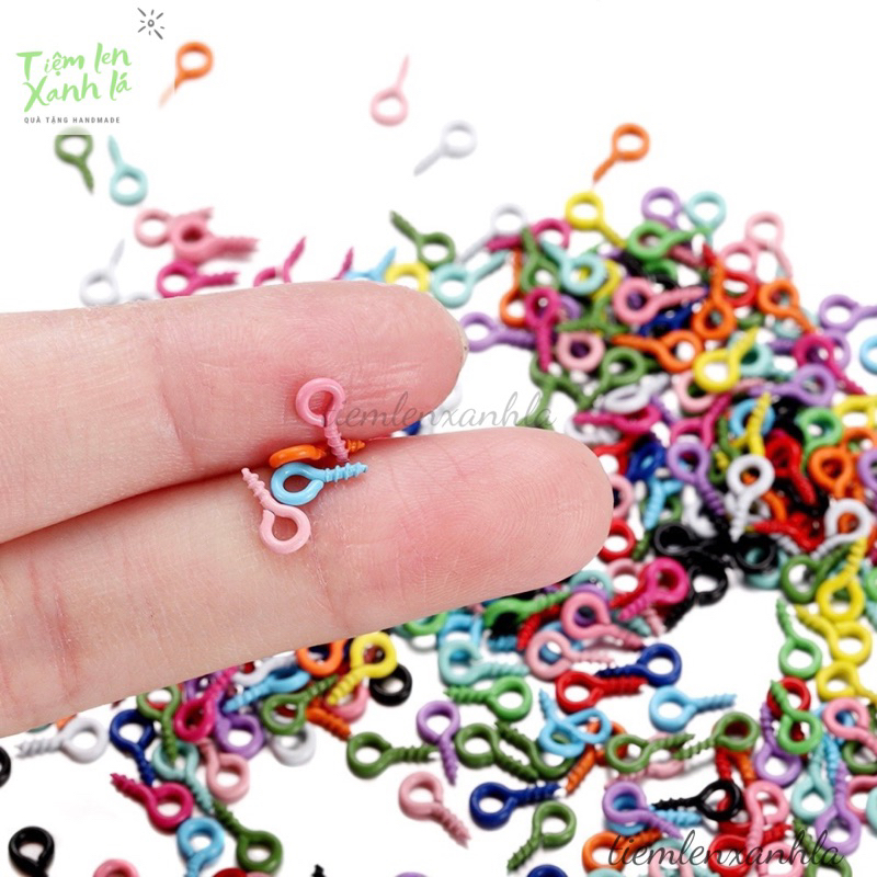 Set 50 đinh xoắn màu sắc pastel làm đồ thủ công, móc khoá resin, đất sét