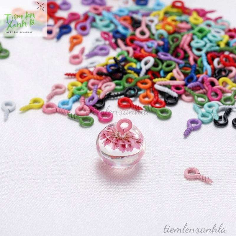 Set 50 đinh xoắn màu sắc pastel làm đồ thủ công, móc khoá resin, đất sét