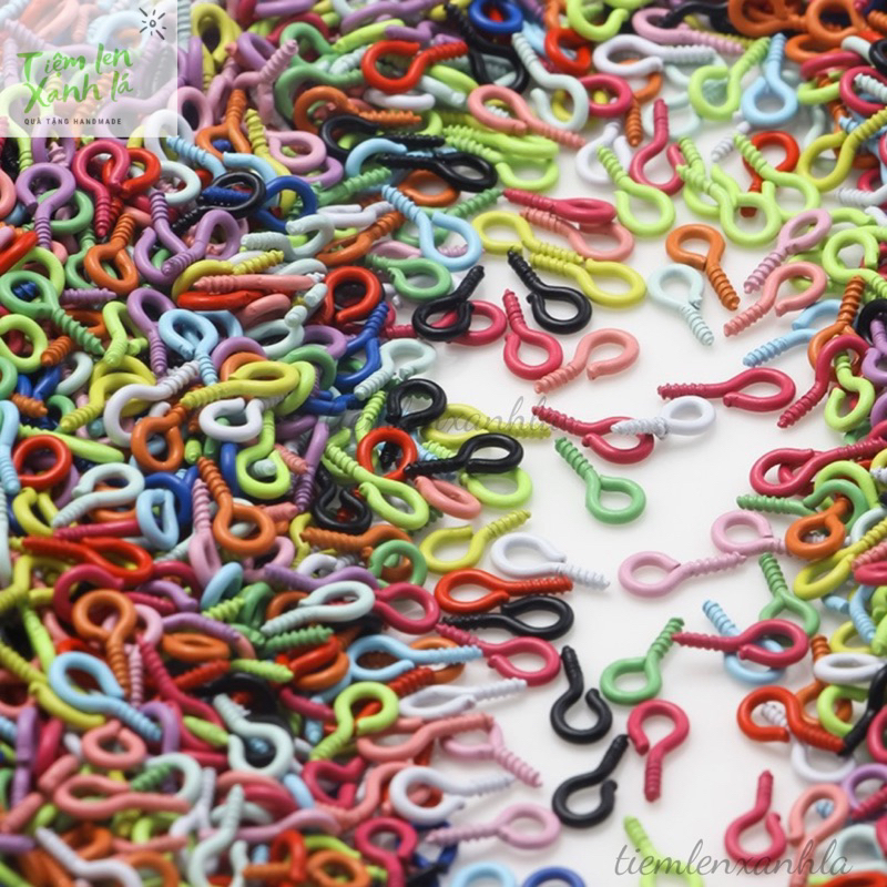 Set 50 đinh xoắn màu sắc pastel làm đồ thủ công, móc khoá resin, đất sét