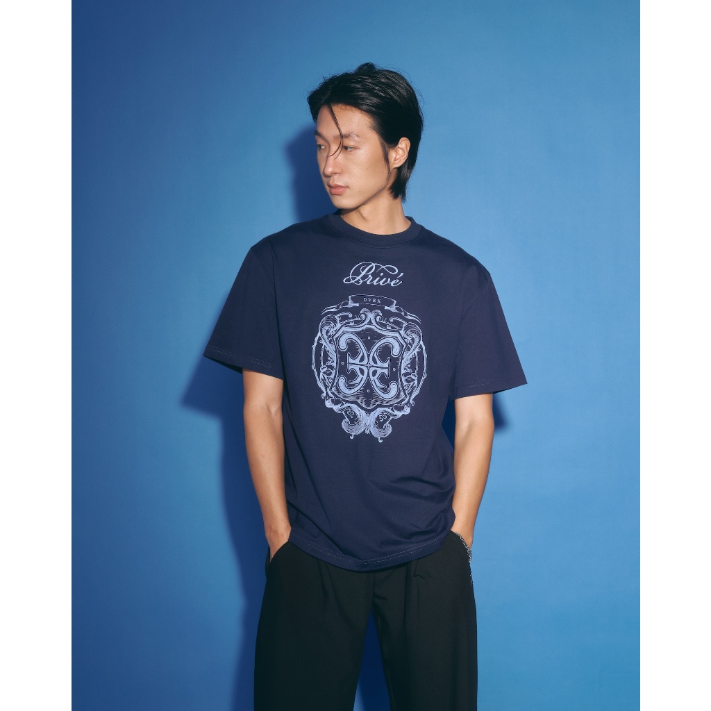 DVRK - Áo Thun Oversize Tee Họa Tiết Uni Logo Màu Xanh-DVRK-23FW