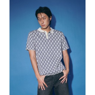 DVRK - Áo polo họa tiết Monogram MIDNIGHT BLUE-DVRK-22SS