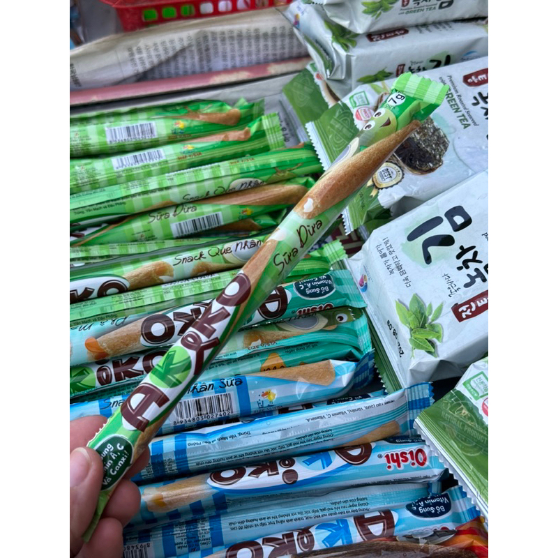 ) Bánh Akiko Snack que nhiều vị, Bánh akiko oishi, bánh que akiko date luôn mới