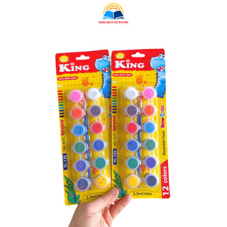 Màu nước tempera 12 màu king tặng kèm cọ sl-135