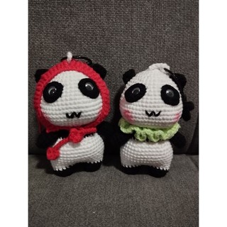Móc khoá, gấu panda bằng len, handmade trang trí, quà tặng cute - đặt trước 7-10 ngày.