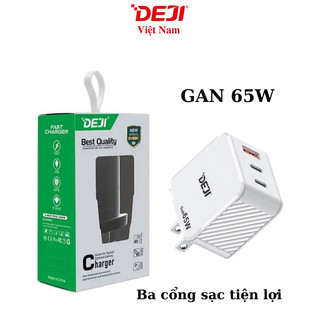 Sạc Nhanh 65W Deji Công Nghệ GaN Chính Hãng Bảo Hành 12 Tháng