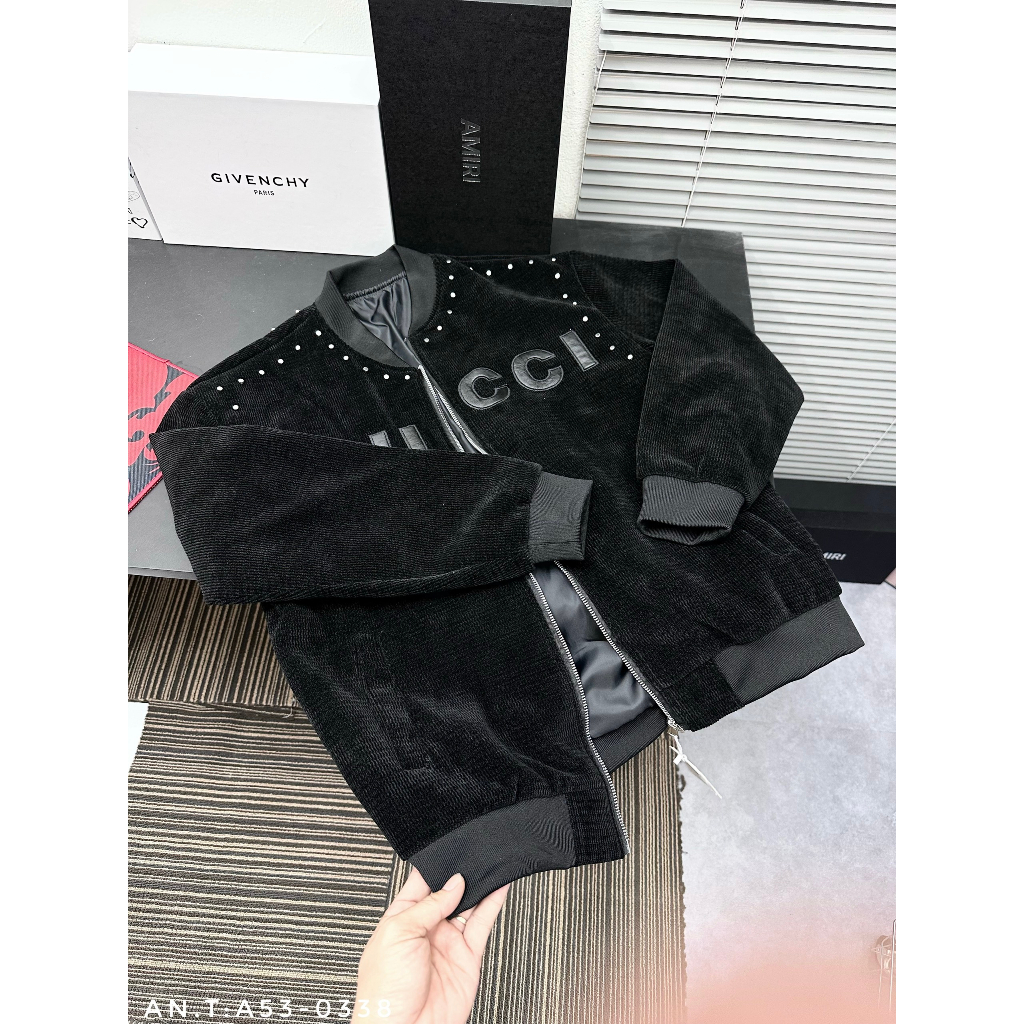 Áo khoác nam GC logo thêu da dày dặn hàng Quảng Châu cao cấp