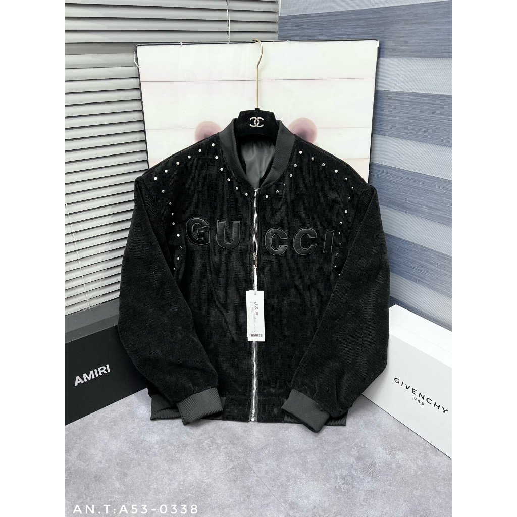 Áo khoác nam GC logo thêu da dày dặn hàng Quảng Châu cao cấp