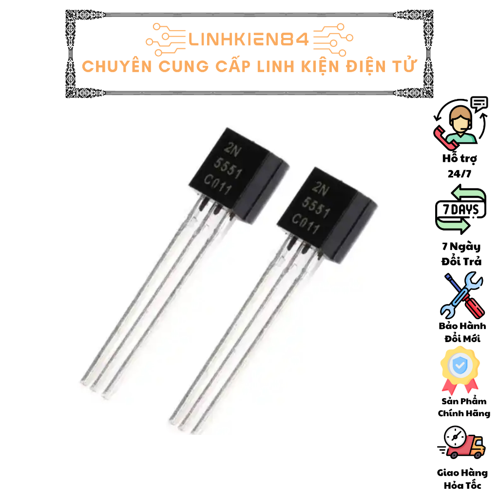 SP0022_Hỏa Tốc _COMBO 5 Chiếc 2N5551 (G1),  2N5401, 2N4401, 2N3906 (2A), 2N3904 (1AM), 2N2907A, 2N22