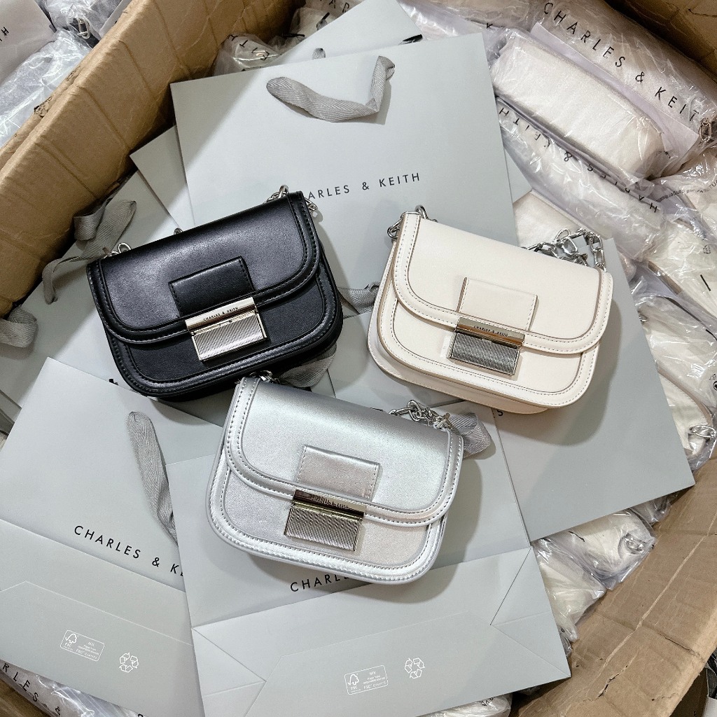 Túi nữ cê ka đeo vai, đeo chéo dáng bầu khóa phím đàn