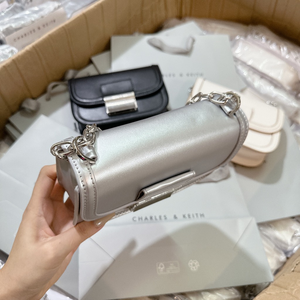 Túi nữ cê ka đeo vai, đeo chéo dáng bầu khóa phím đàn