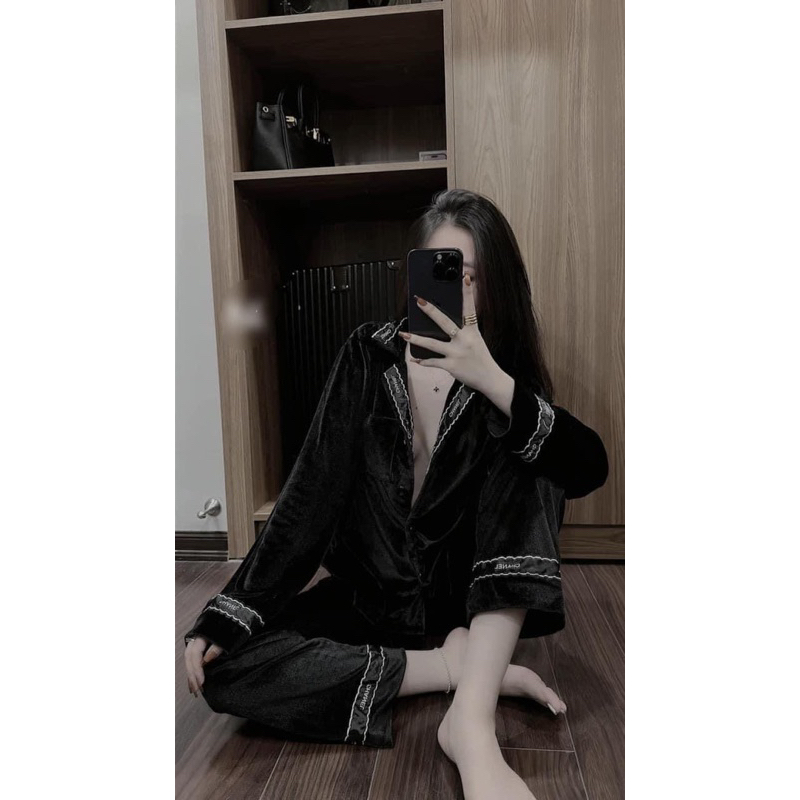 Bộ nhung pijama dày dặn