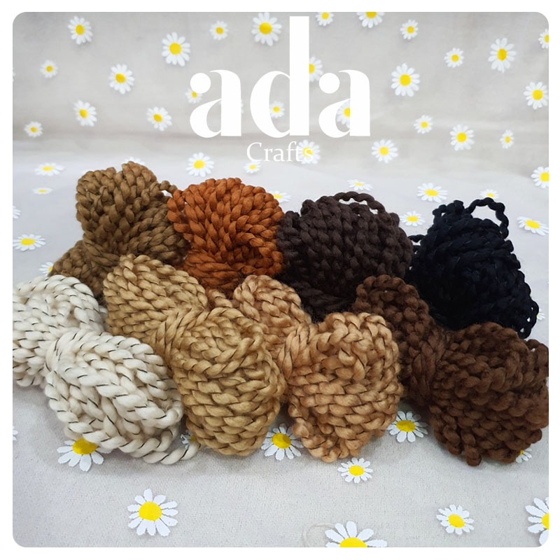 Len Xoăn Làm Tóc Búp Bê Màu Trơn - ada.crafts