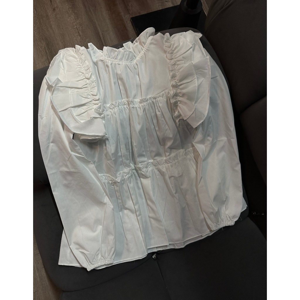 Áo Thô Viền Bèo Babydoll Dài Tay Form Lửng 4 Màu