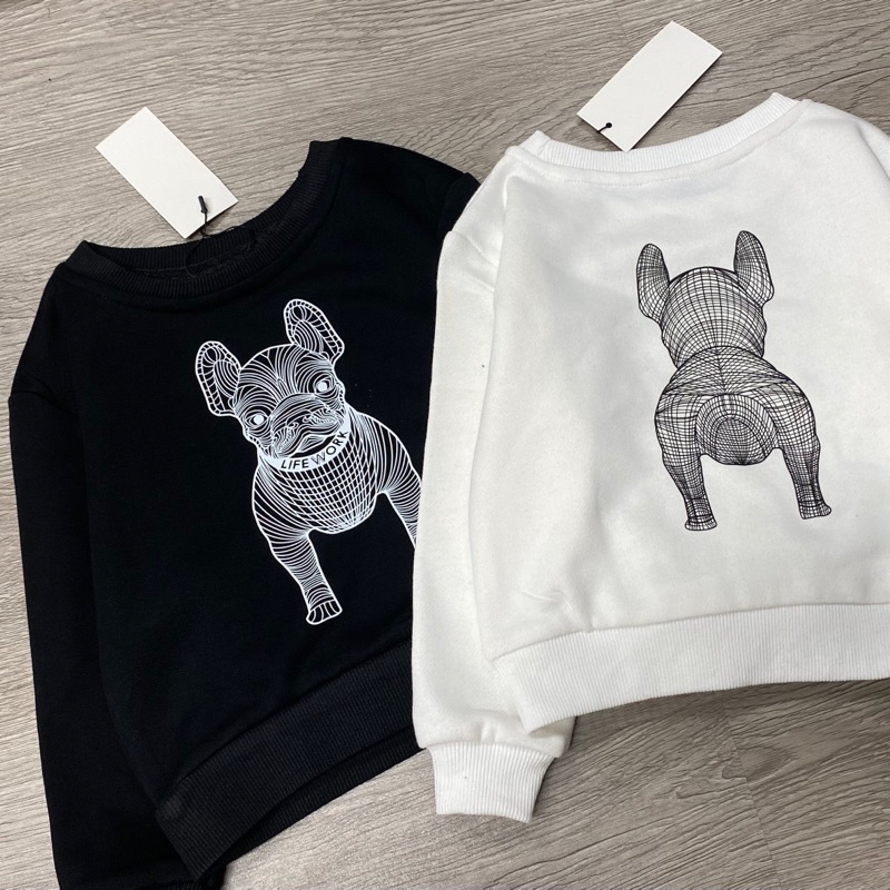 Set bộ nỉ da cá chú chó Life.W xịn xò cho bé trai bé gái size từ 12-35 cân