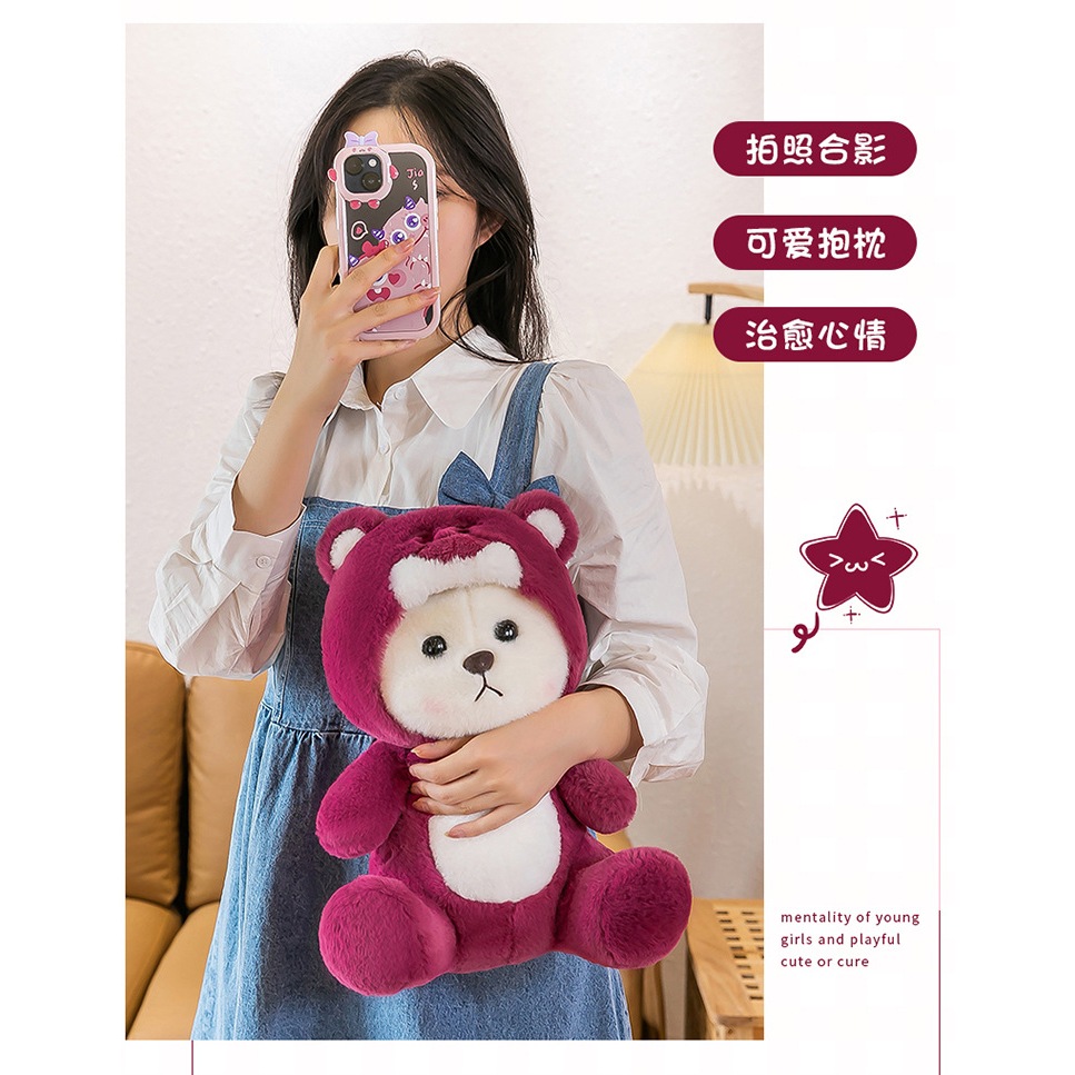 Gấu lenna lotso dâu đủ size. Gấu nhập khẩu cao cấp, gấu quà tặng