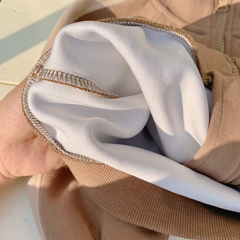 Bộ nỉ kéo khóa phong cách thể thao hàng quảng châu