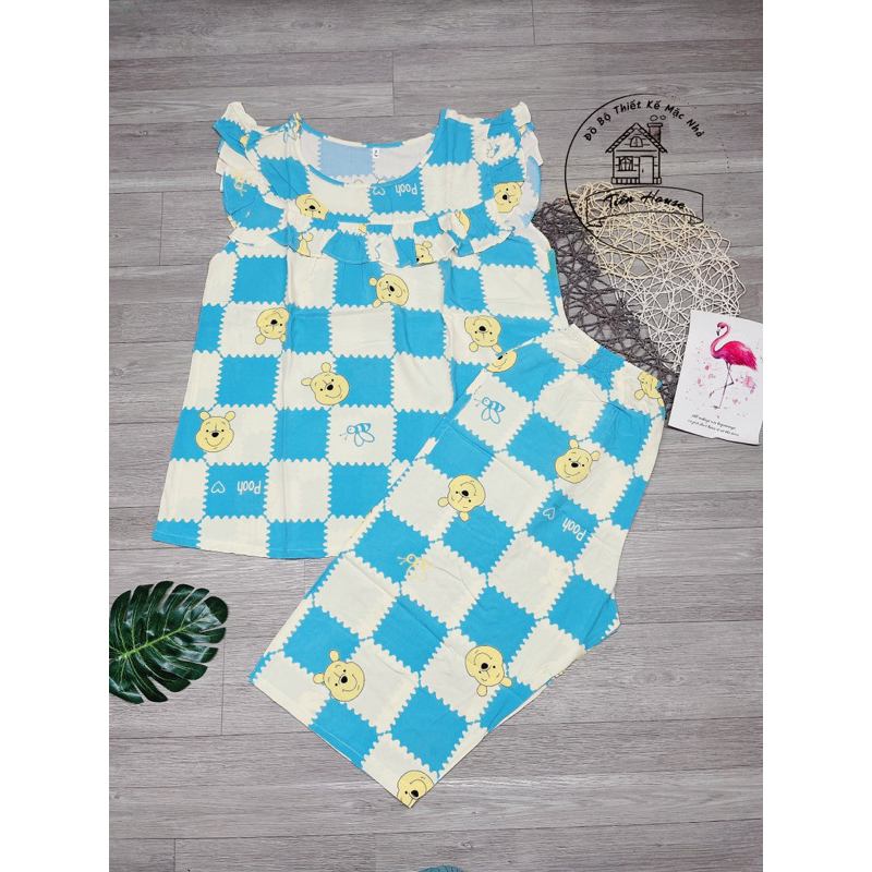 🍀Bộ tole (lanh) quần lửng tay con số 2( 55kg - 62kg)🍁